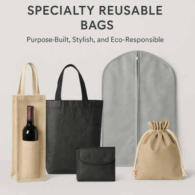 Specialty Reusable Bags – Purpose-Built, Stylish, and Eco-Responsible